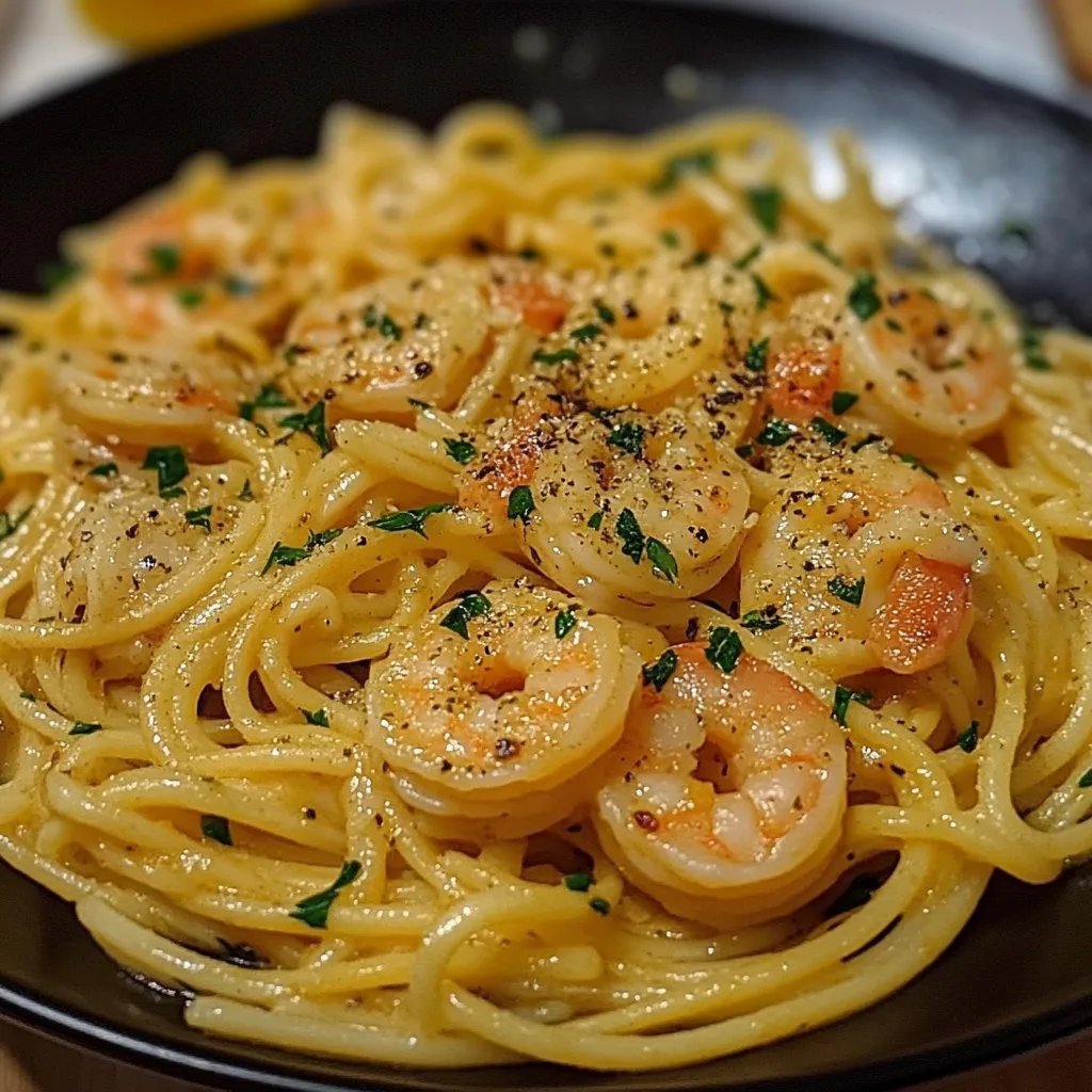 Pasta mit Garnelen und Knoblauch