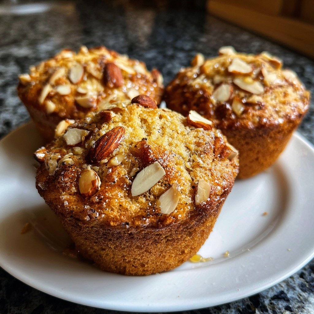 Muffins mit Mandeln und Honig
