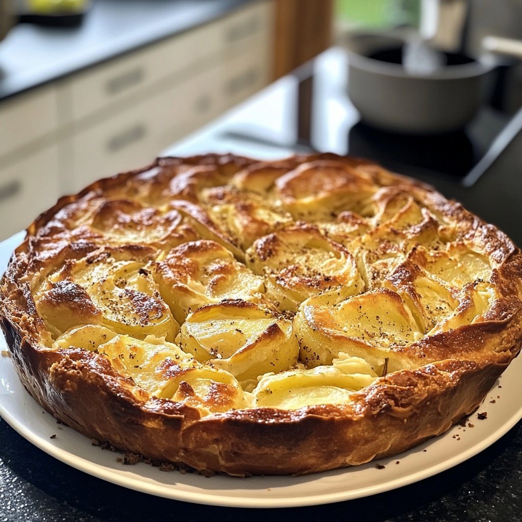 Hackbraten mit Kartoffeln in Sahne