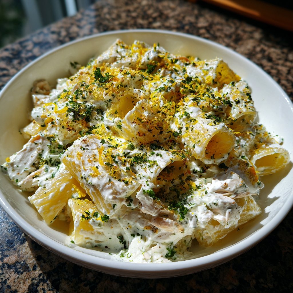 Rigatoni mit Ricotta und Zitrone